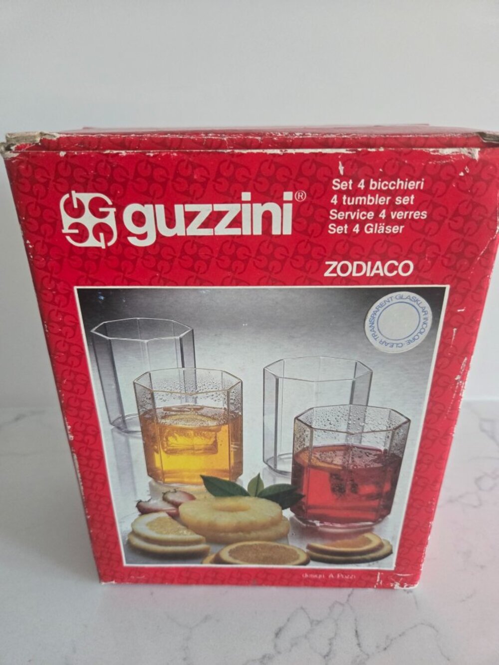 Vintage Guzzini ZODIACO 4 Tumbler Set